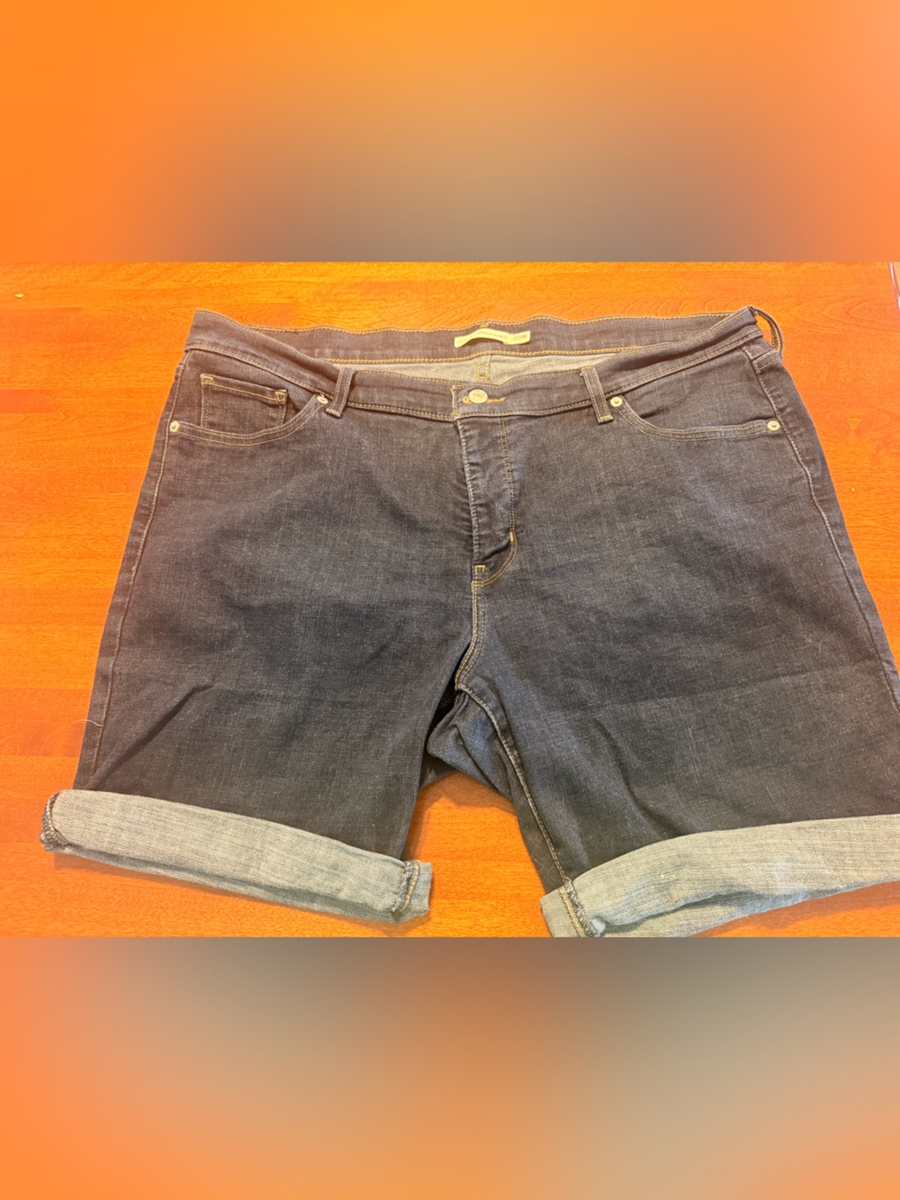 Levi's Dark Indigo Women's Denim Roll-Cuff Shorts